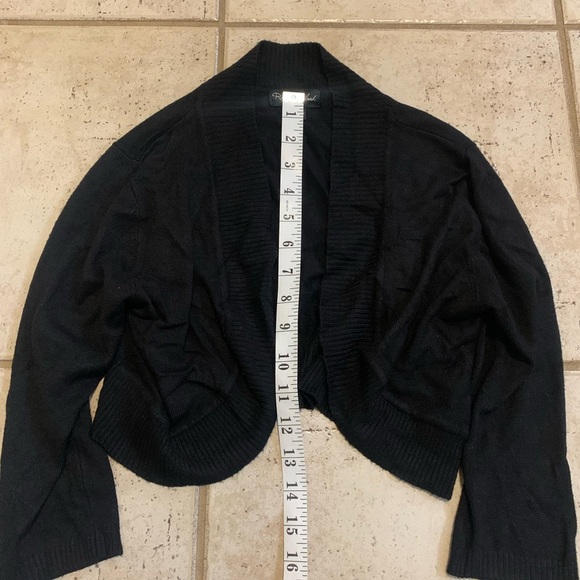 River Island Black Ribbed Cropped Shrug Cardigan - Size S/P - Picture 5 of 5